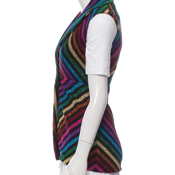 GUCCI Runway Rainbow Stripe Pattern Lurex Sleeveless Vest * NEW w Tag * 40% OFF - Picture 3 of 10